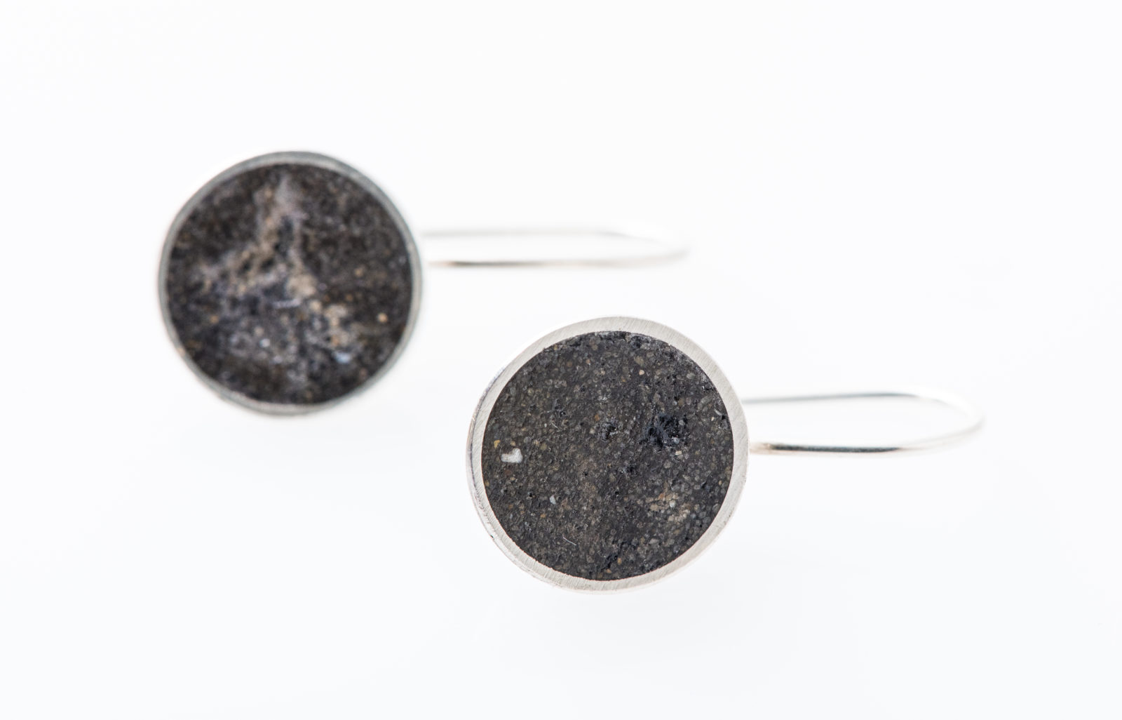 Small concrete drop earrings