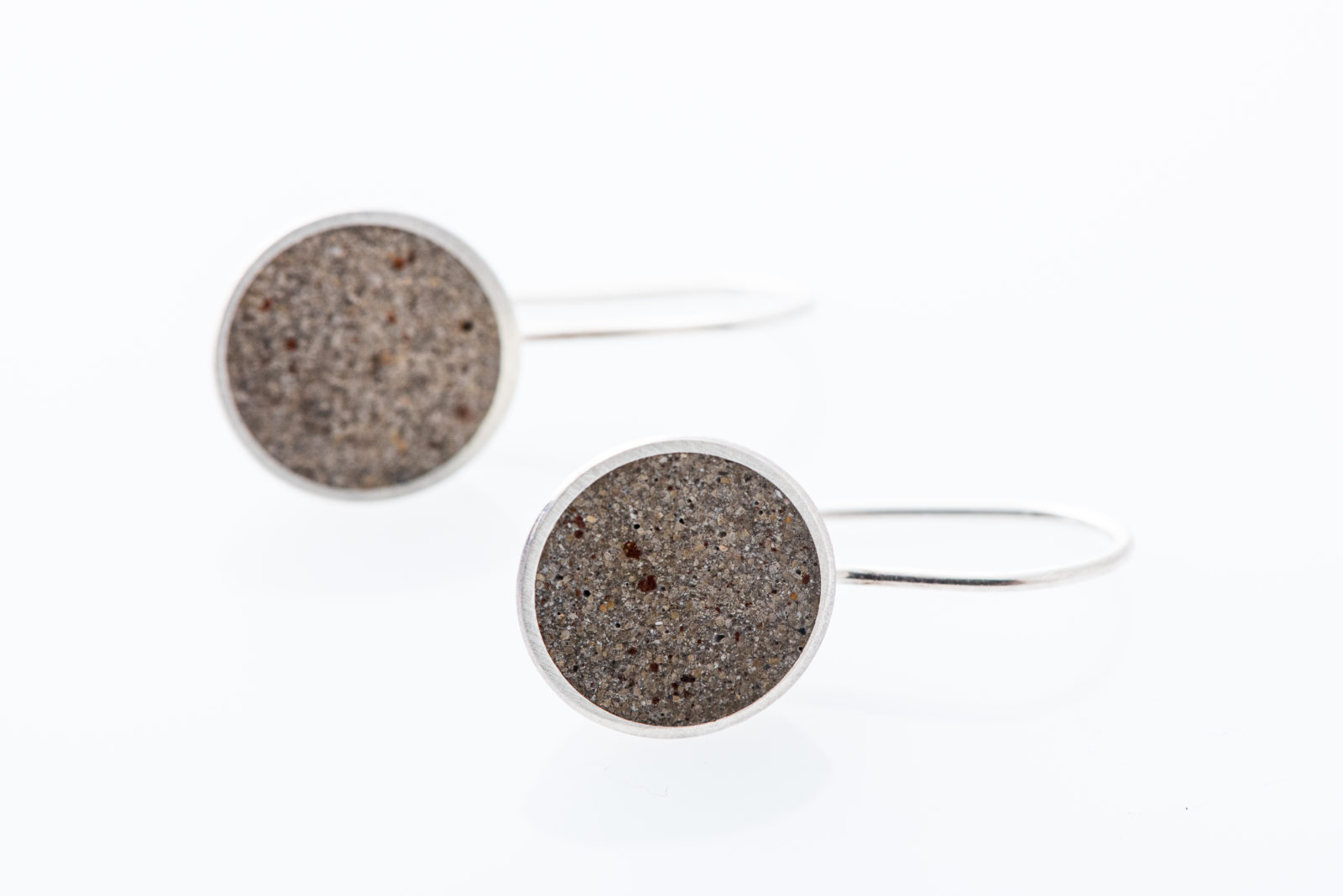 Small concrete drop earrings