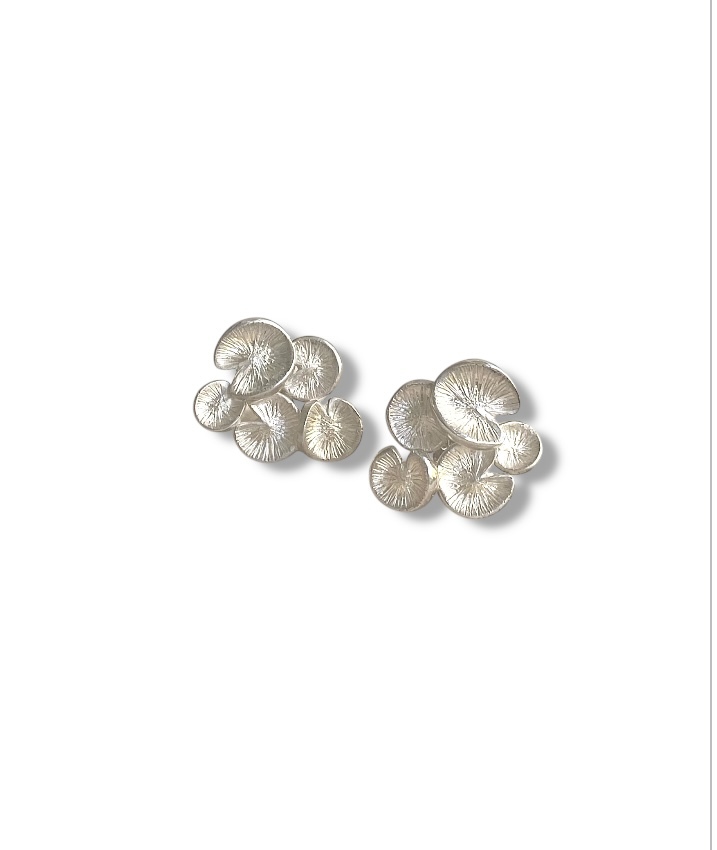 Song of the Naiad Silver cluster stud earrings