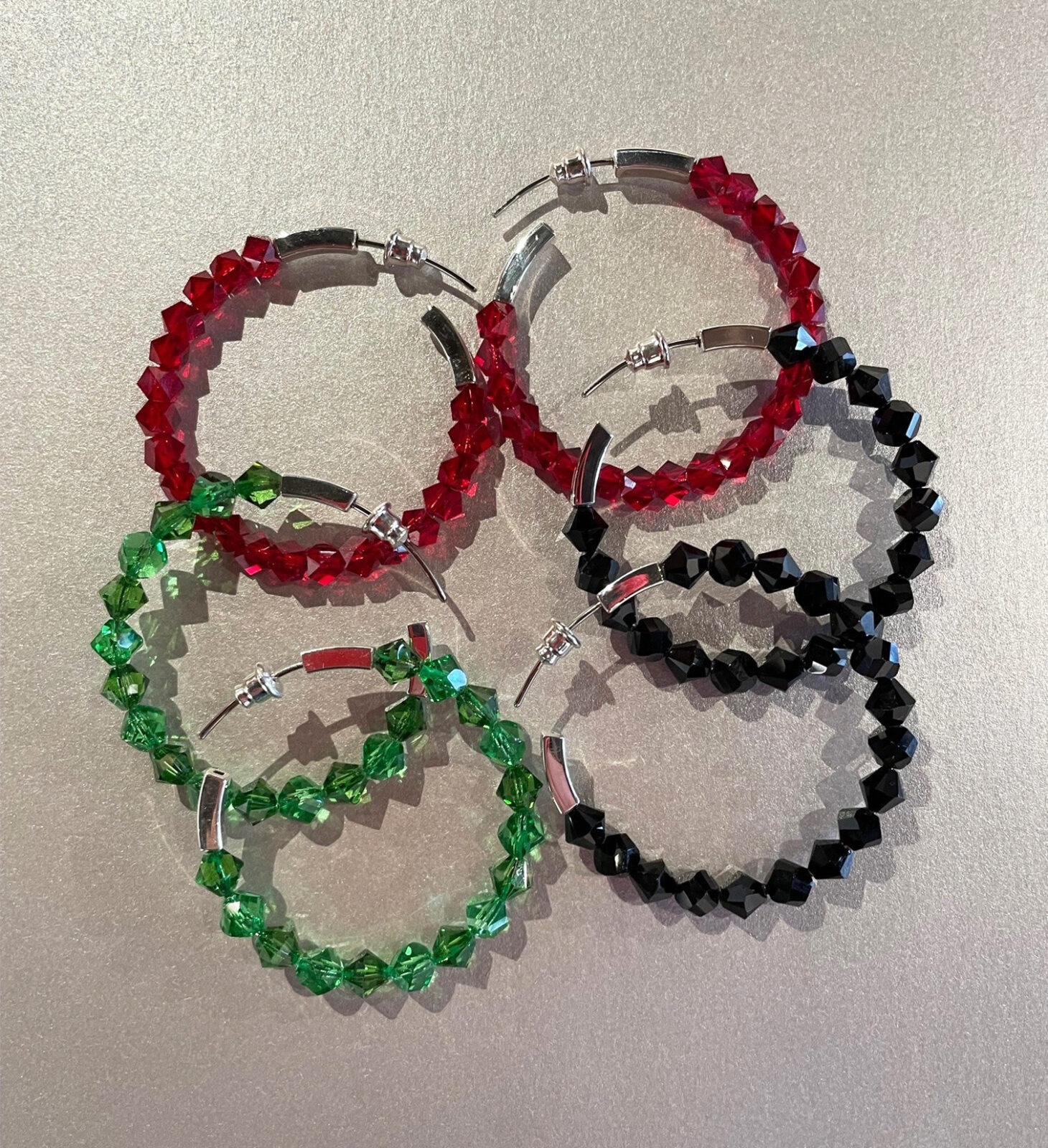 Droplet hoop earrings - assorted colours