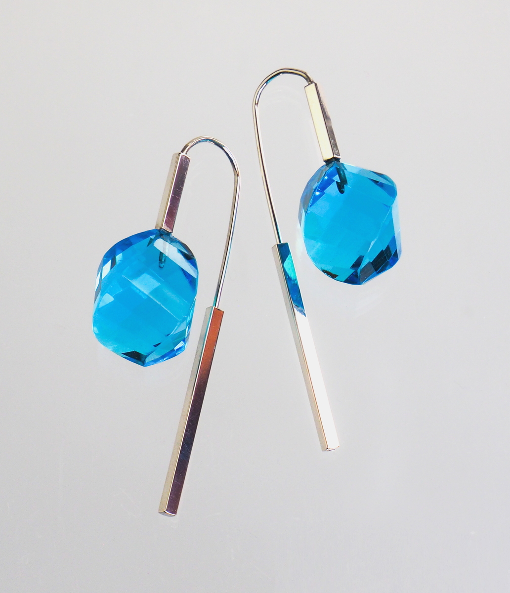 droplet earrings, Blue ‘Topaz’ 
