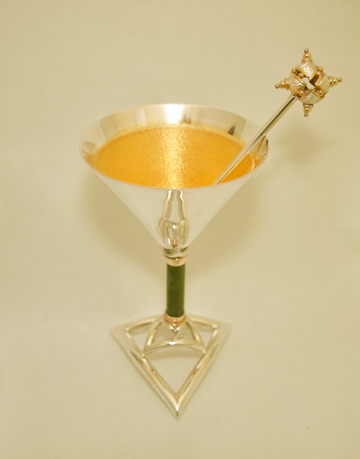 ‘Quarantini’ (martini glass and corona virus swizzle stick)