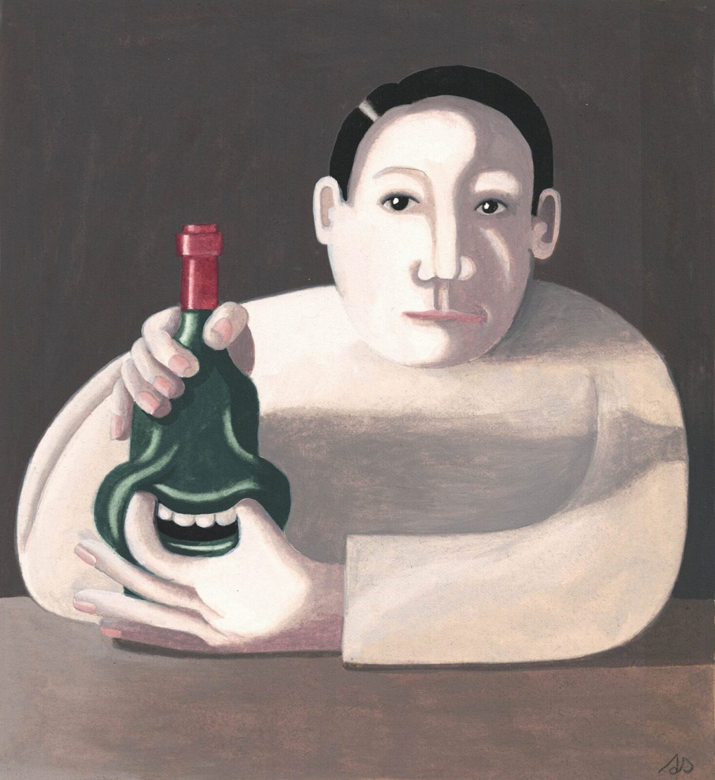 Untitled (Smiling, Wine, Bottle)