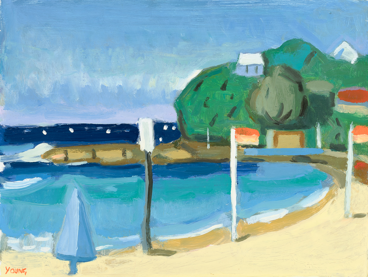 Palm Beach with Flags (study)