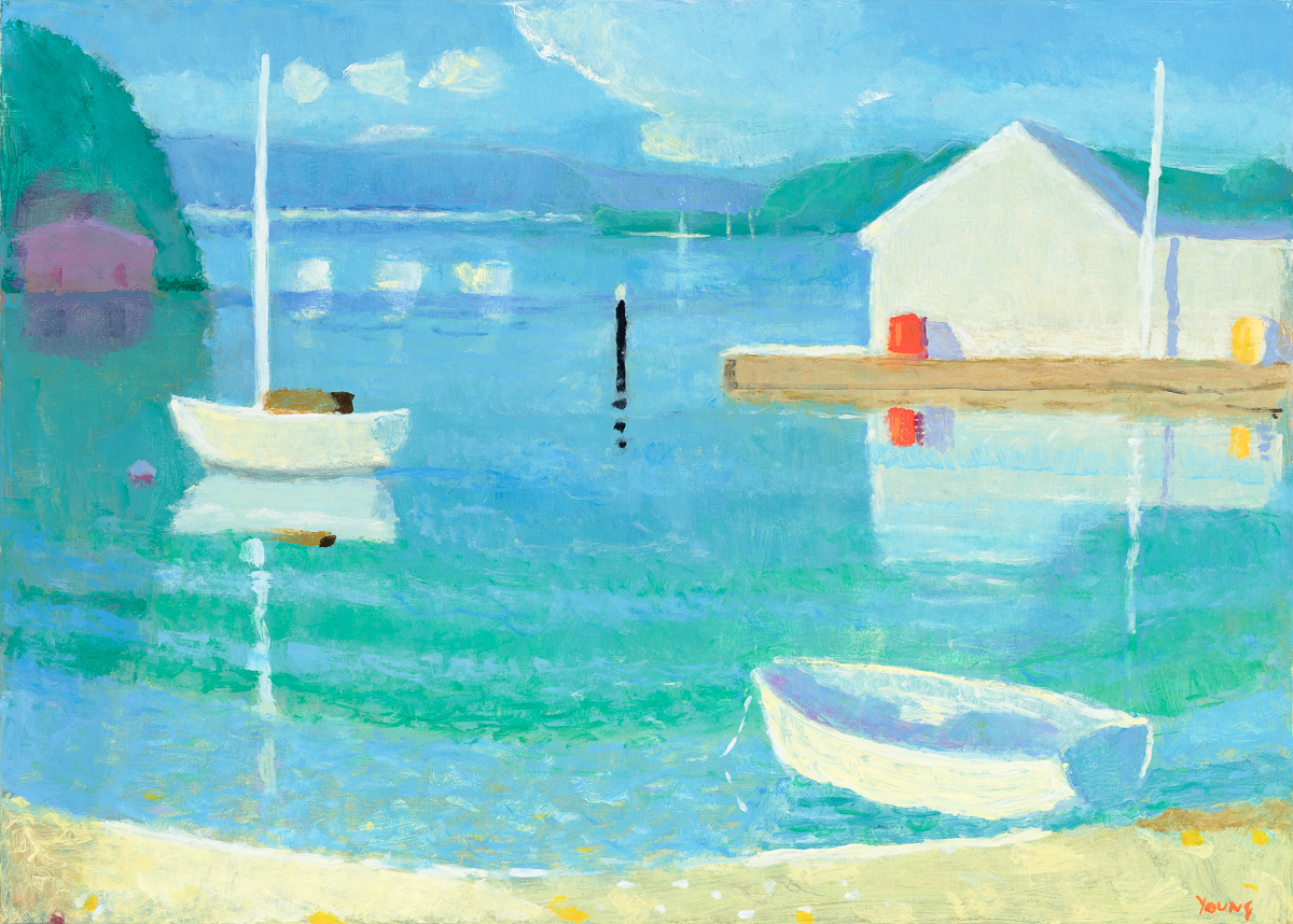 Careel Bay Boatshed in sun