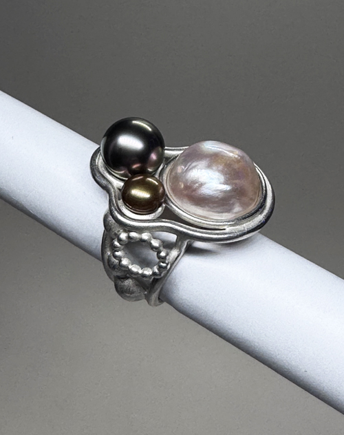 Ring - Triple pearl big-up style
