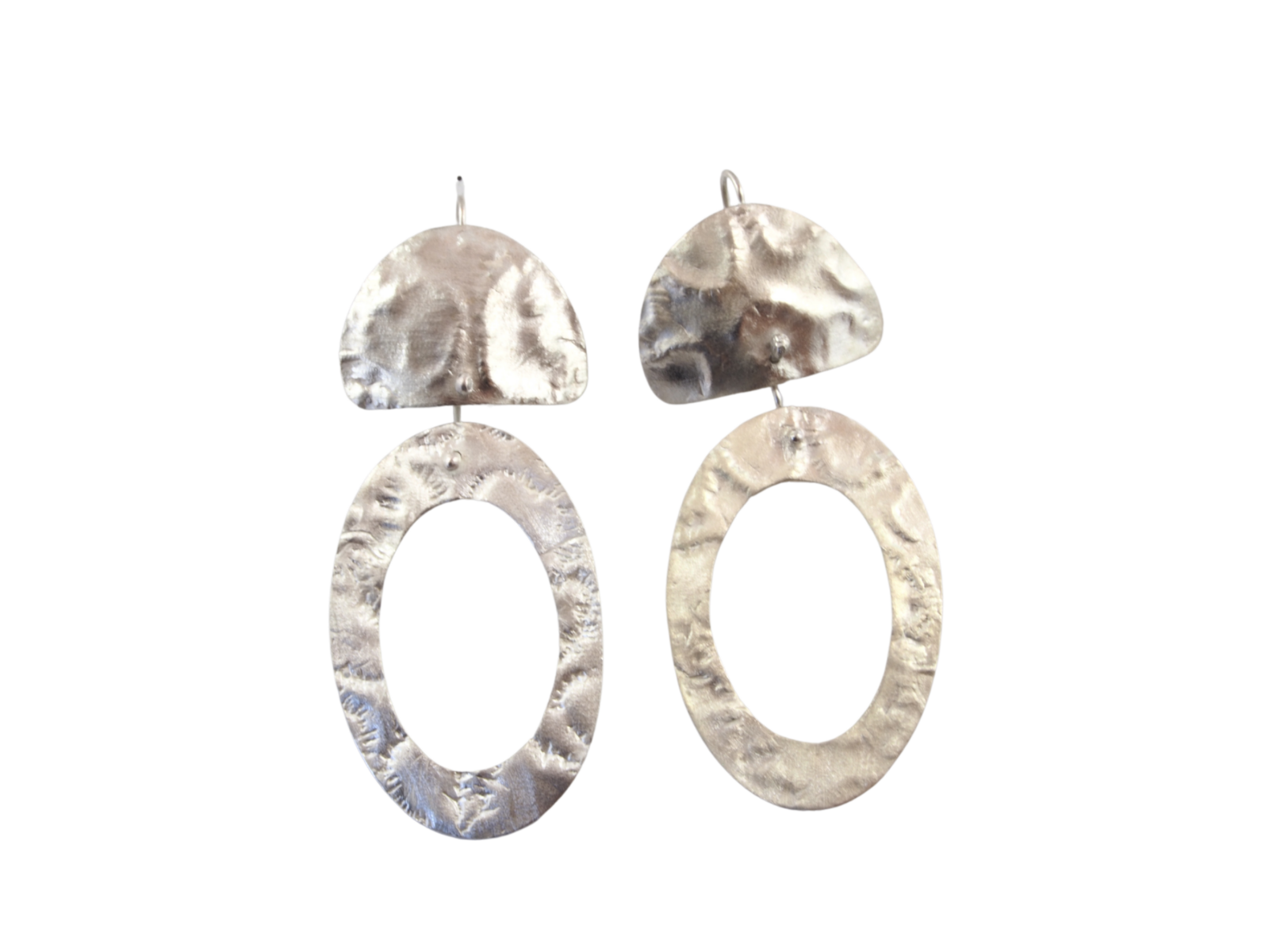 coral circle earrings