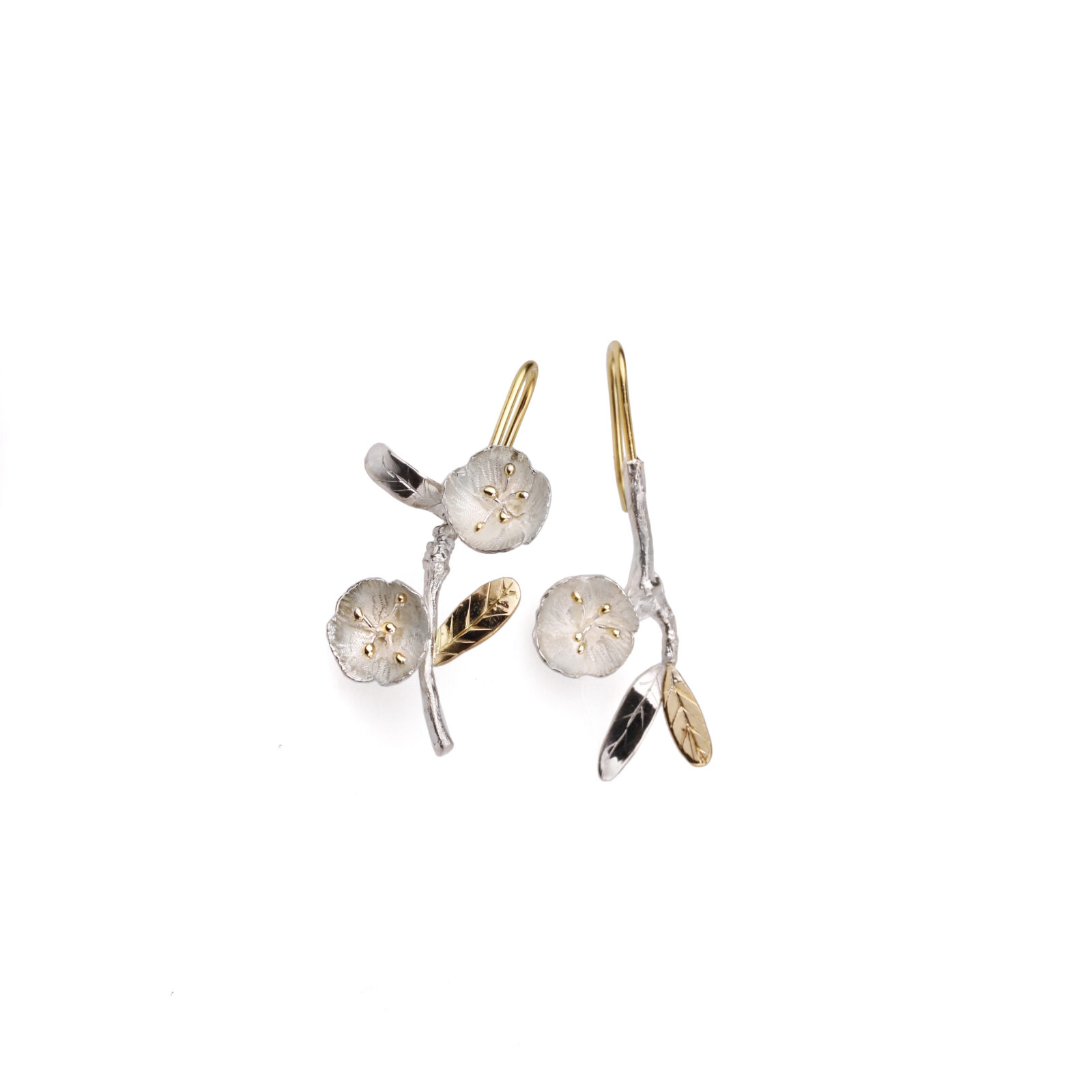 Assymetrical Native Leatherwood Flower Drop Earrings