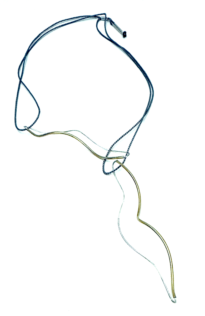 Twisted double pod pendant - cross over (golden)