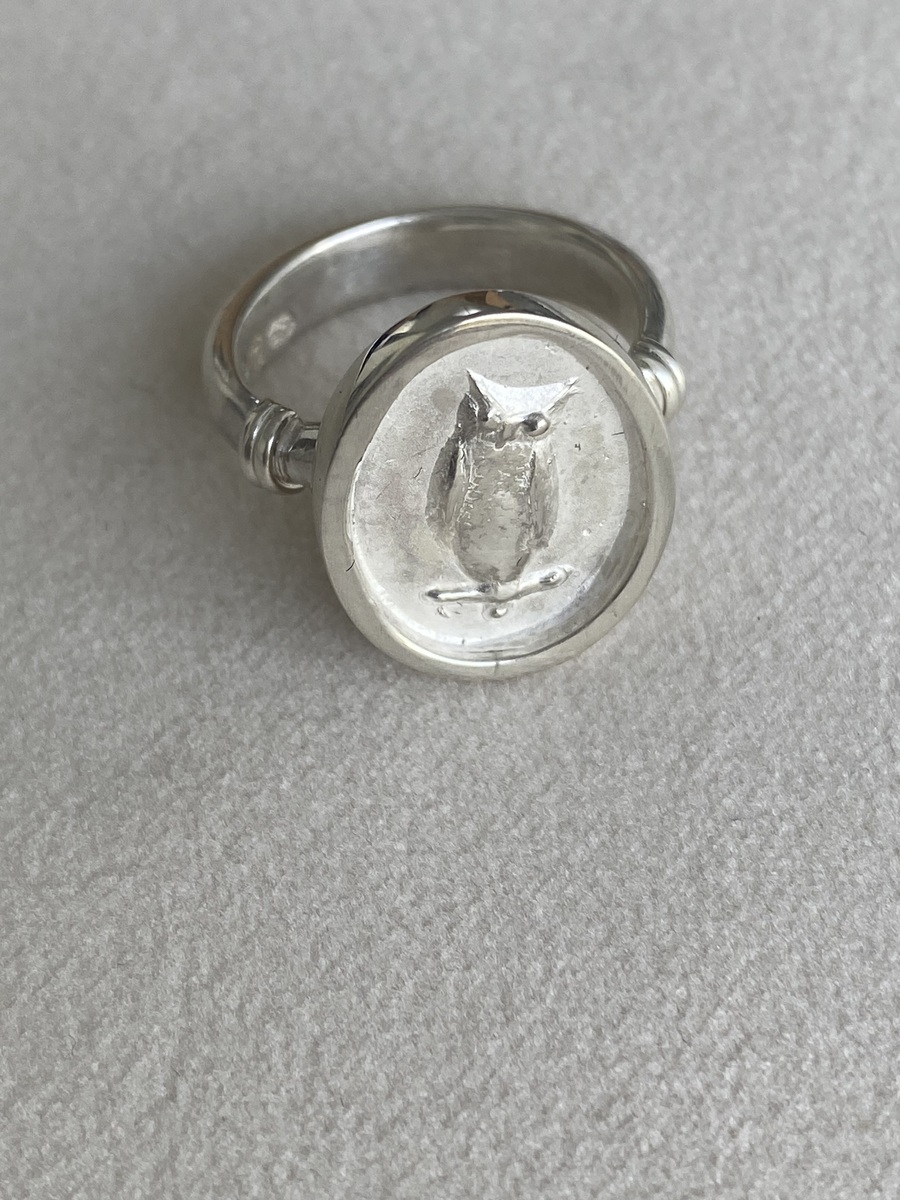 Aria little owl ring silver