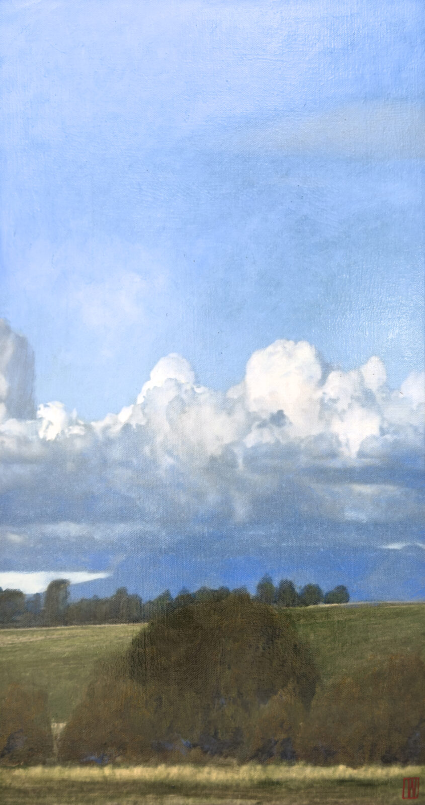 Cloud presses close to earth, the land inhales