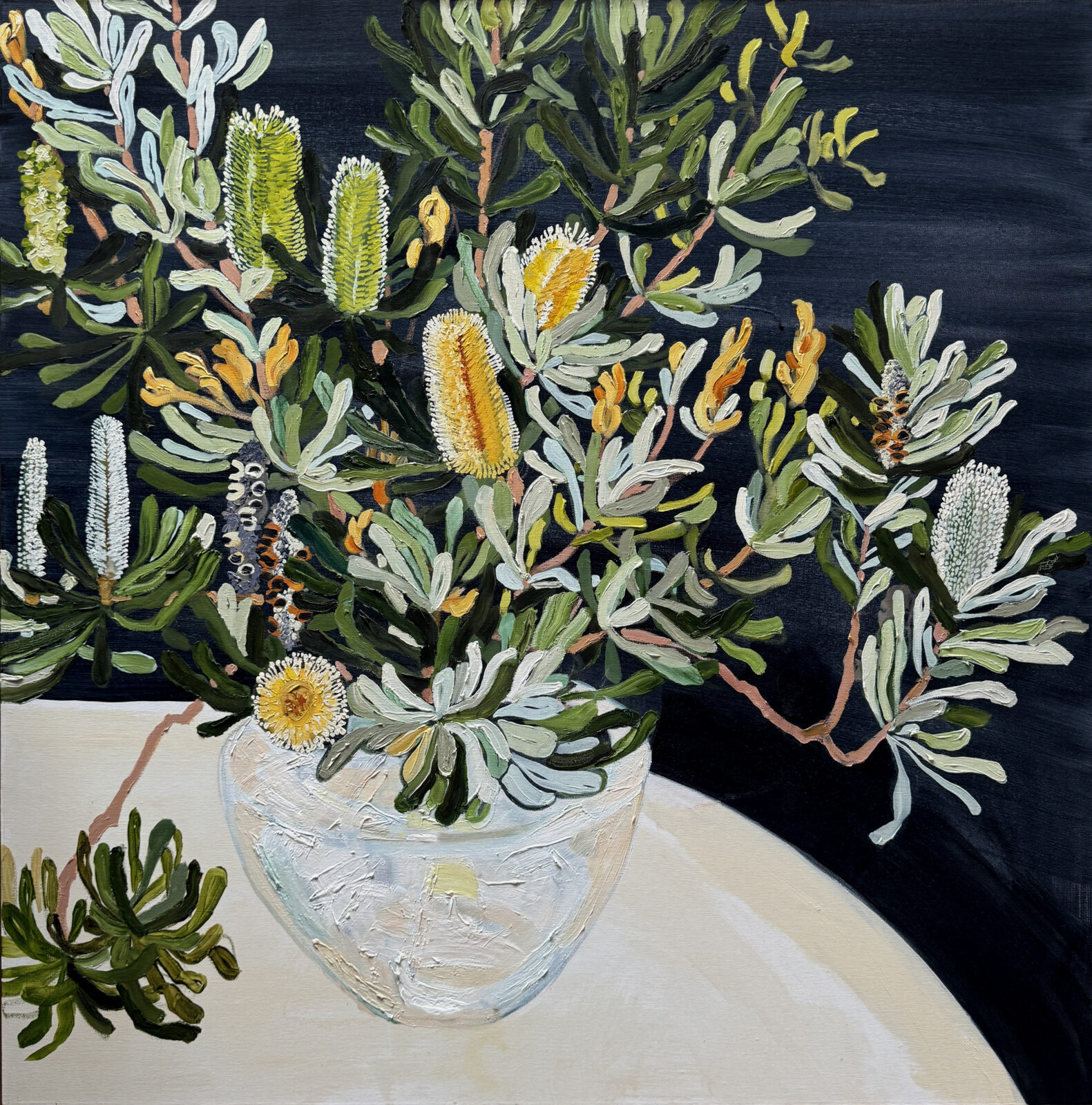 Banksia Integrifolia in a Glass Vase