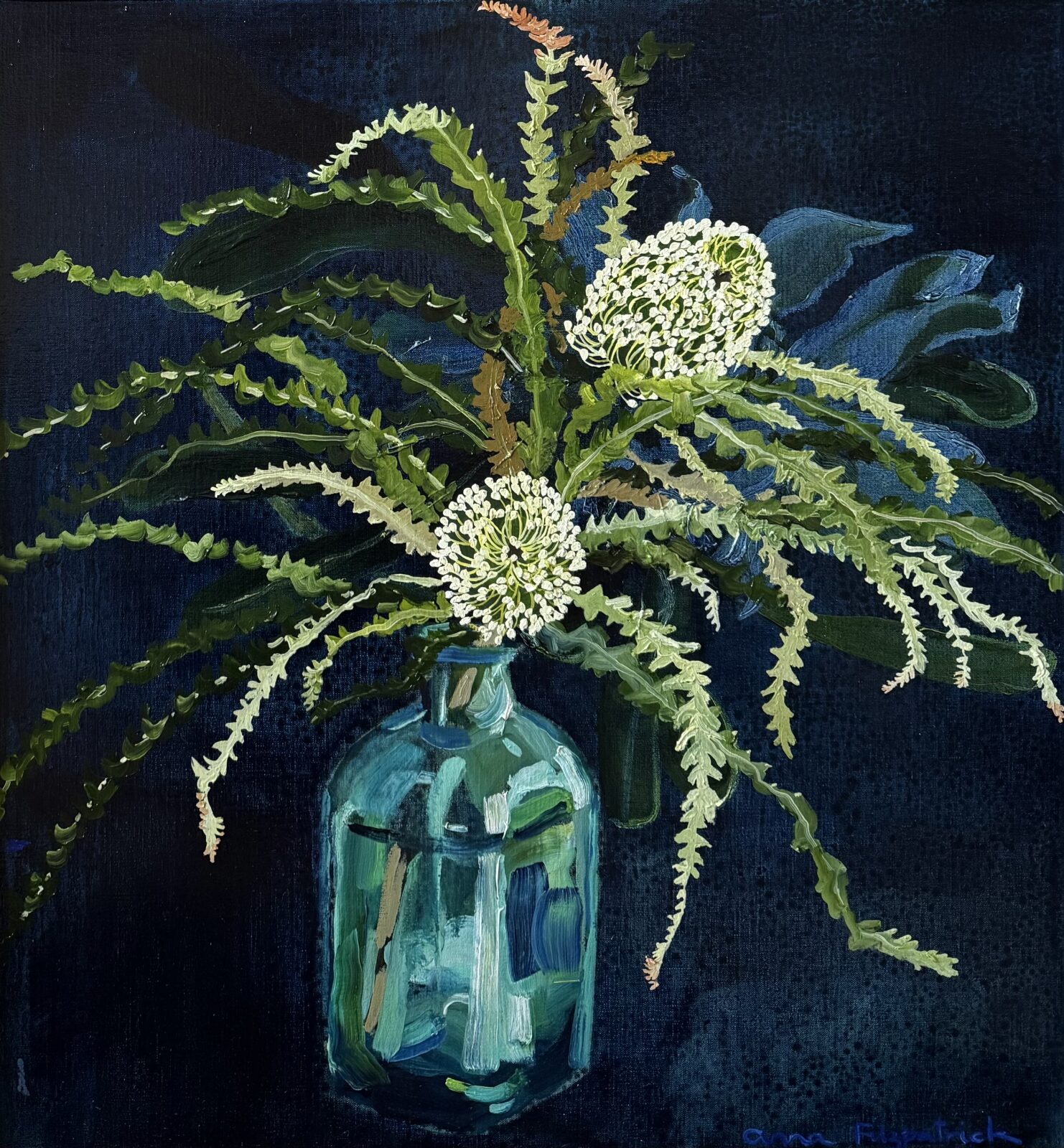 Banksia Speciosa in a Glass Vase 2