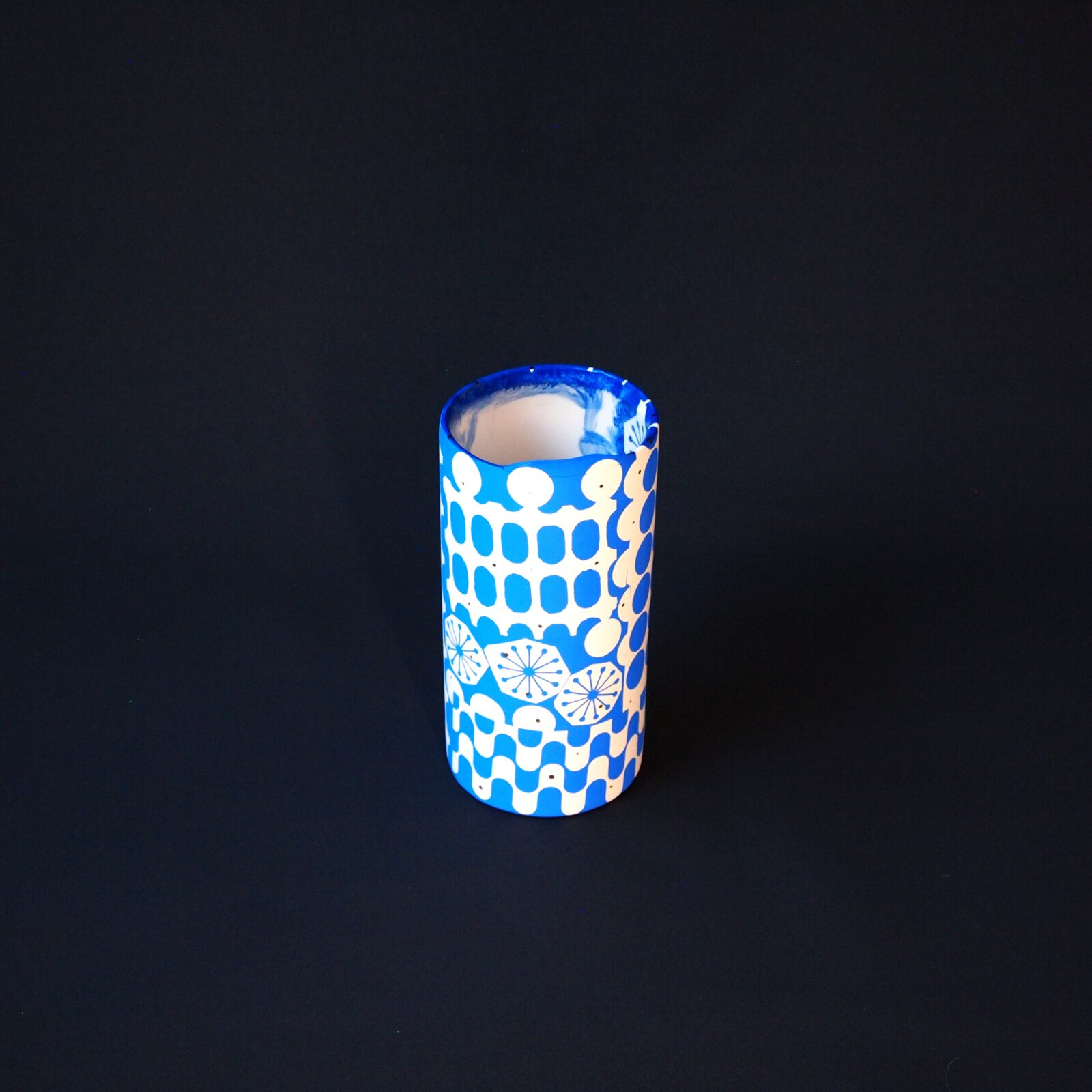 Monochrome Excess Deco Pot - Blue