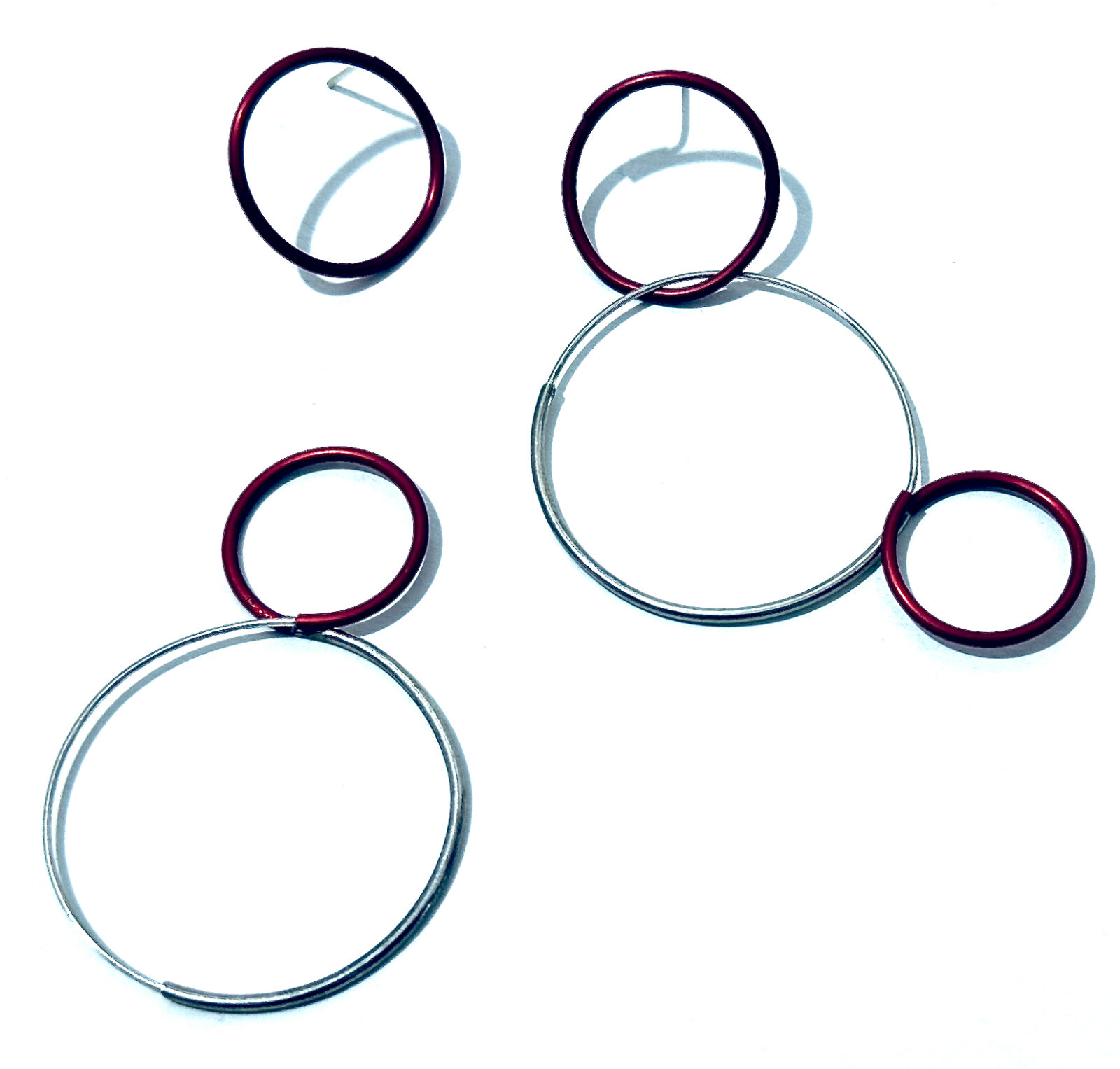 Double Bubble earrings RED